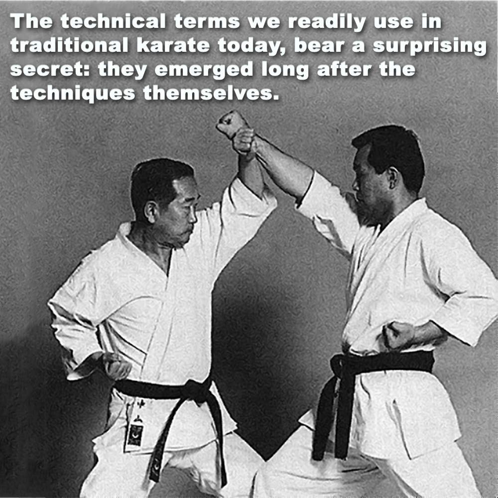 The technical terms we readily use in traditional karate today, bear a surprising secret: they emerged long after the techniques themselves. image