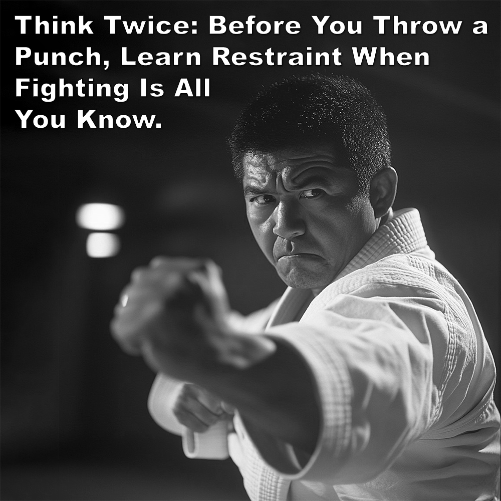 Think Twice: Before You Throw a Punch, Learn Restraint When Fighting Is All You Know. image