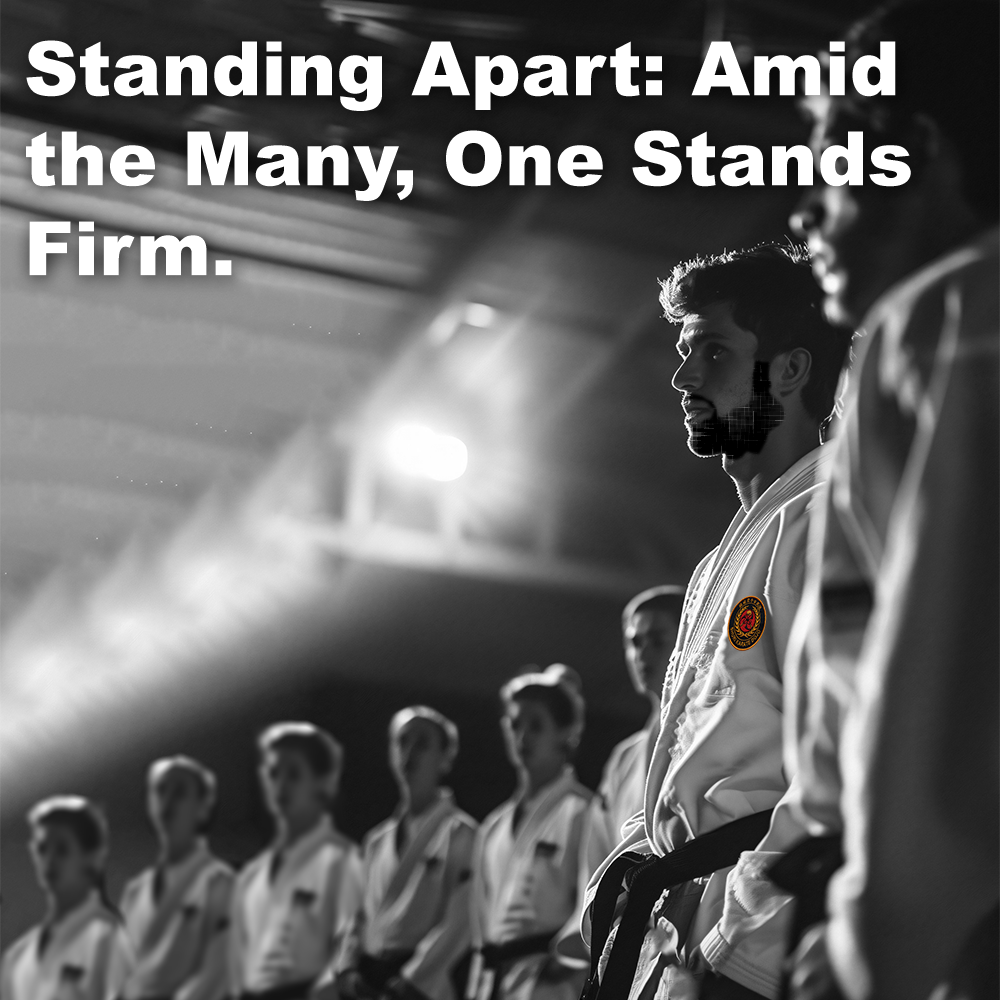 Standing Apart: Amid the Many, One Stands Firm. image