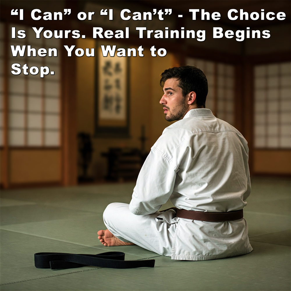 I Can or I Can’t – The Choice Is Yours. Real Training Begins When You Want to Stop. image